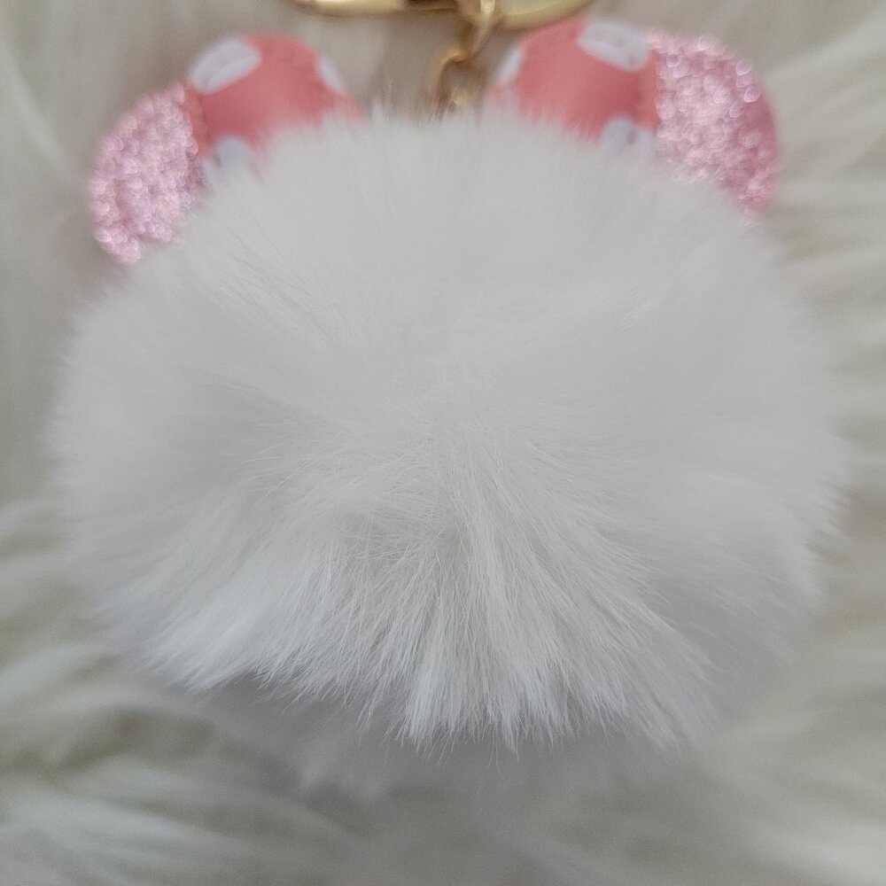 Minnie Mouse Ears Puff Keychain - Picture 4 of 5